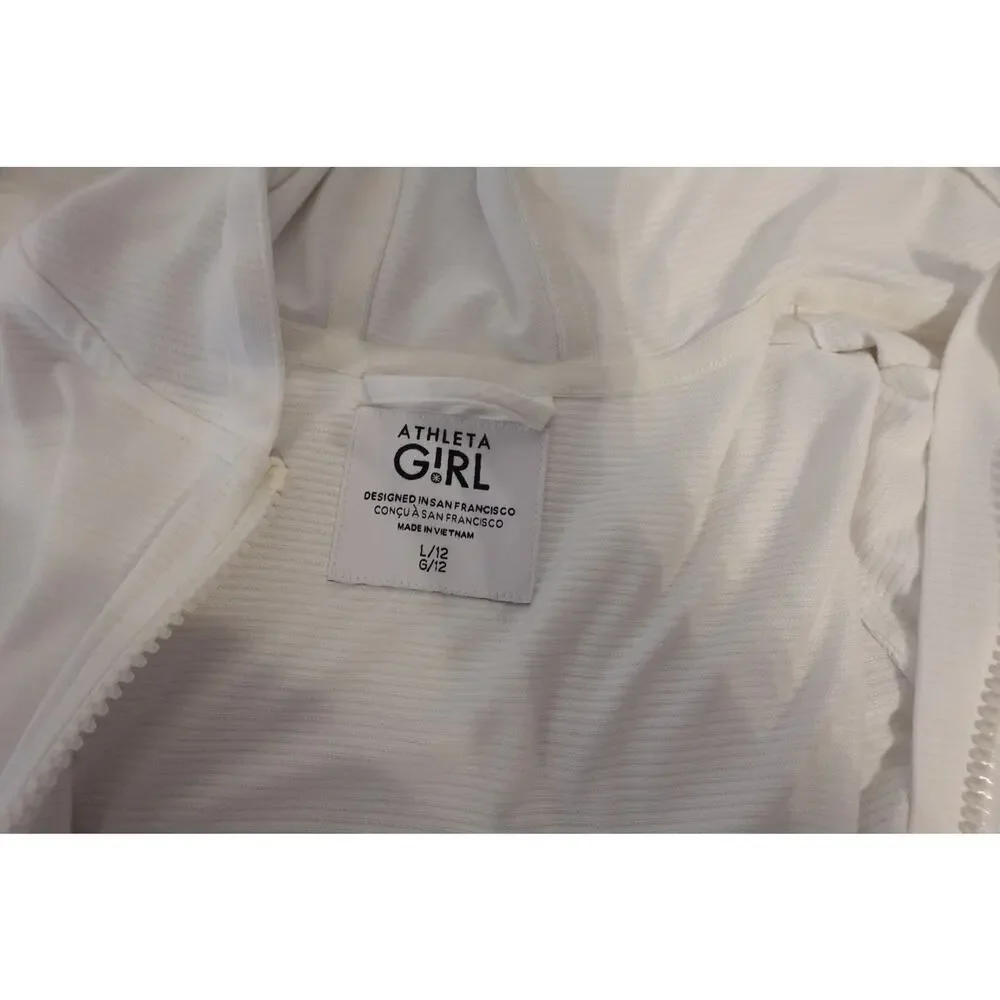 Athleta Girl Cozy Zip-Up Hoodie in white size 12